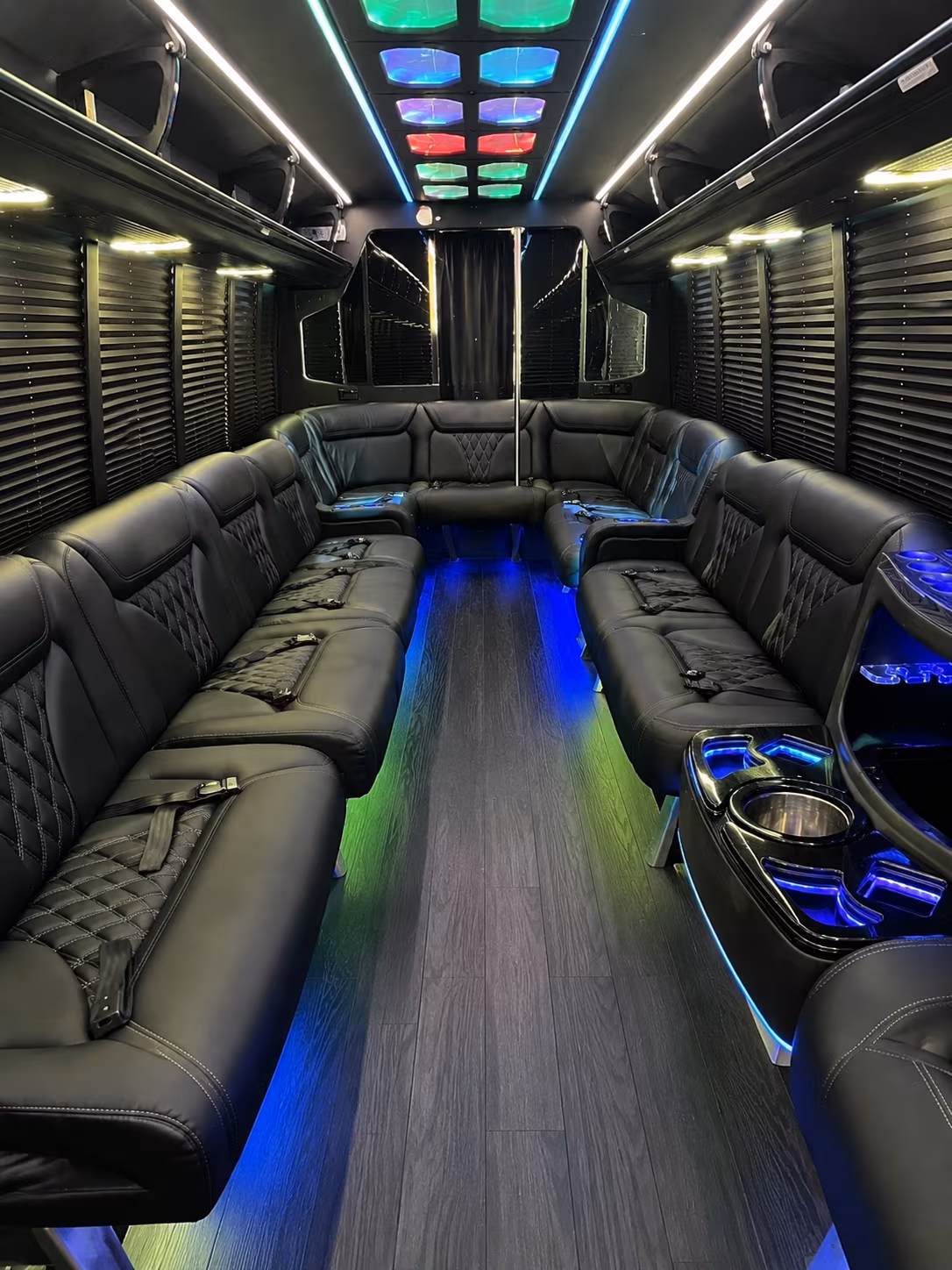 petaluma 20 passenger party bus interior