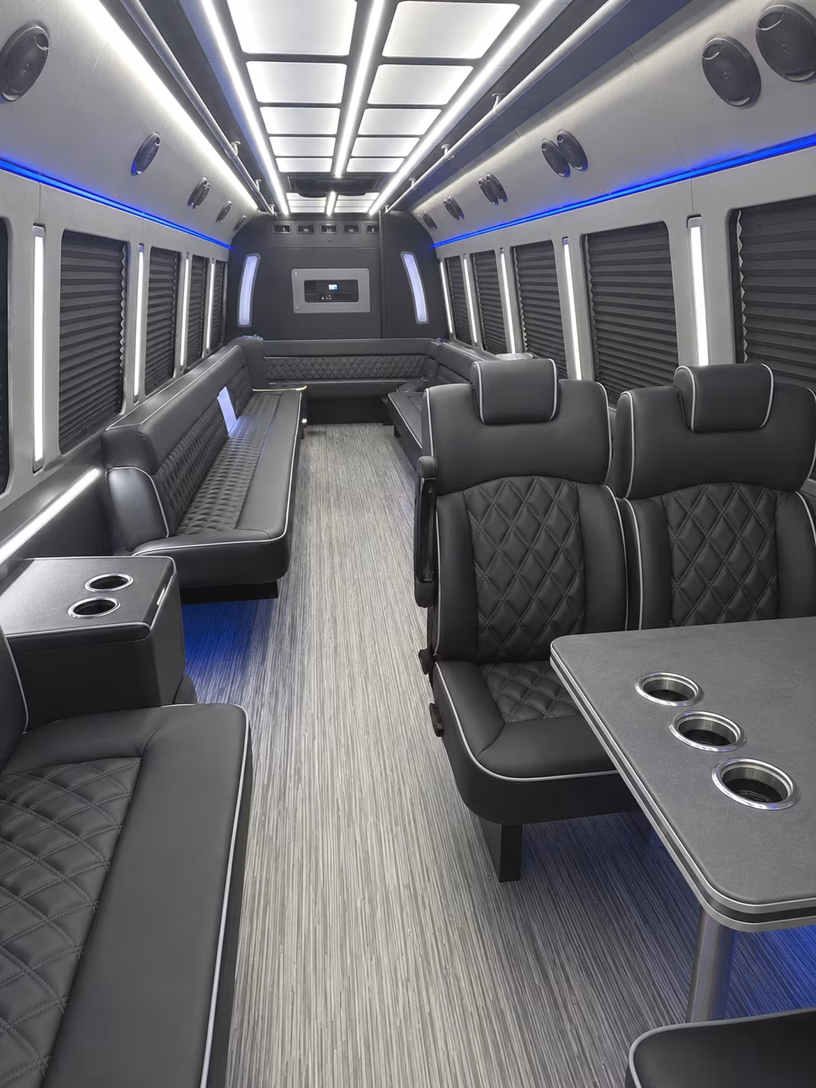 petaluma 25 passenger party bus inside
