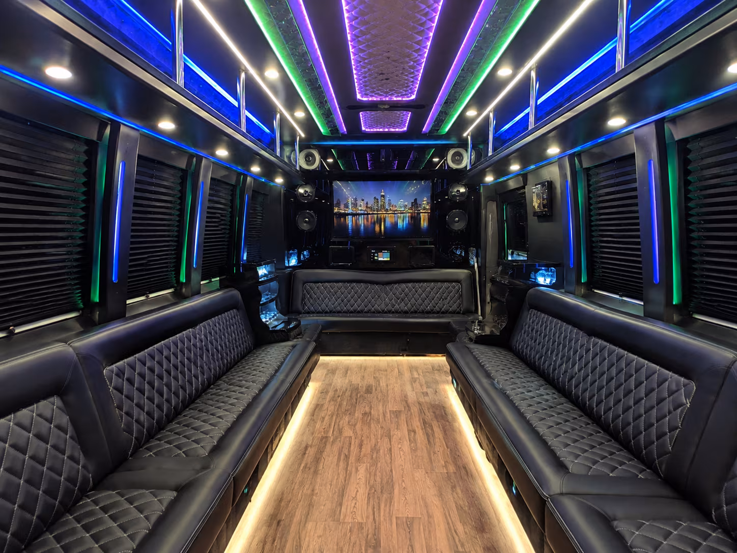 petaluma 25 passenger party bus interior