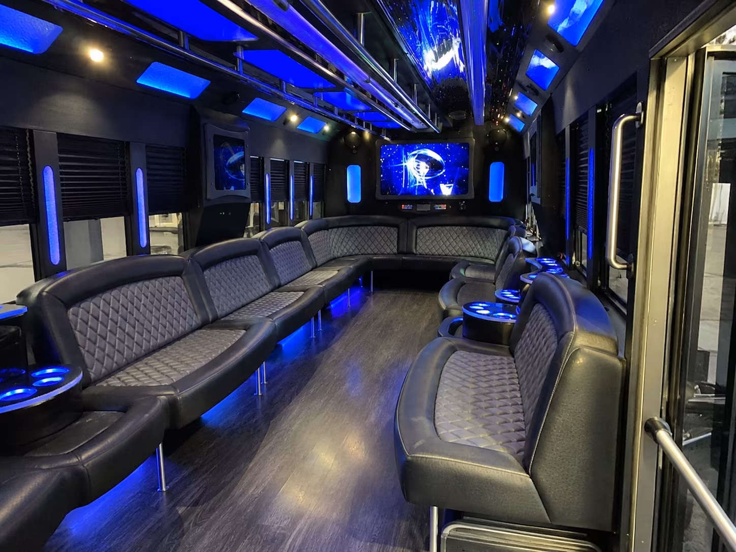 petaluma 28 passenger party bus interior