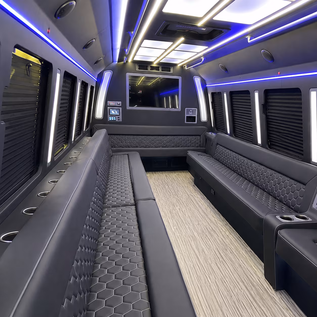 petaluma 40 passenger party bus inside