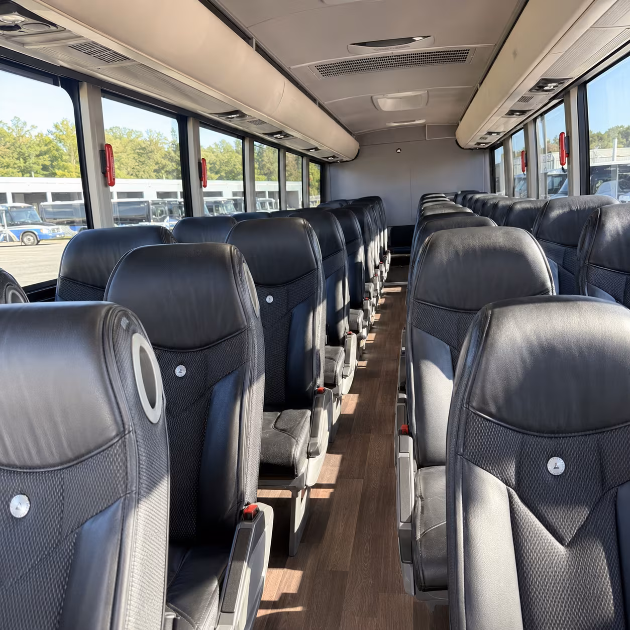 petaluma 56 passenger charter bus inside