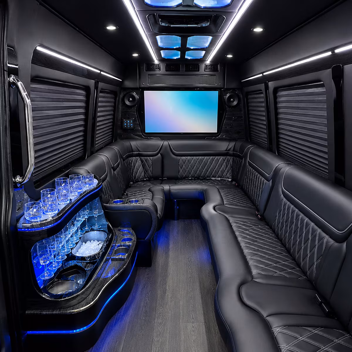 petaluma party bus rental interior